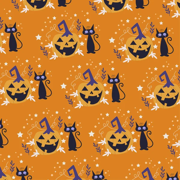 Tekstil Tasarımı Ambalaj Kağıdı Için Uygun Mutlu Cadılar Bayramı Desenleri — Stok Vektör