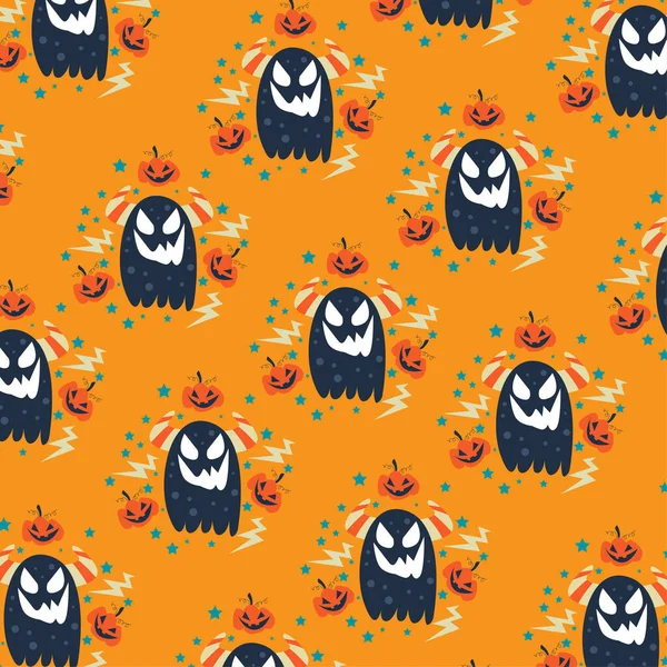 Collection Motifs Halloween Heureux Adaptés Conception Textile Papier Emballage — Image vectorielle