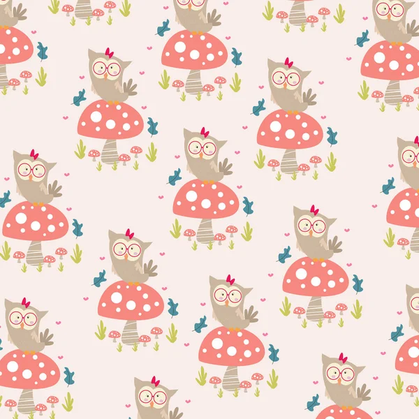 Seamless Pattern Cute Animal Cartoons Perfect Wrapping Paper Decoration — Stock Vector