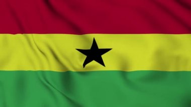 Gana bayrağı kusursuz döngü animasyonu. Ekvador 'un ulusal bayrağı. 3D bayrak kumaş yüzey arkaplanının mükemmel kalitede videosu