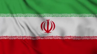 Kızılötesi İran bayrağı dikişsiz döngü animasyonu. Ekvador 'un ulusal bayrağı. 3D bayrak kumaş yüzey arkaplanının mükemmel kalitede videosu