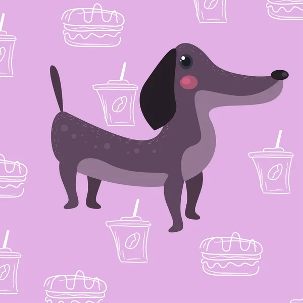 Leuke Cartoon Dog Characters Geschikt Voor Kinderkleding Ontwerpen — Stockvector