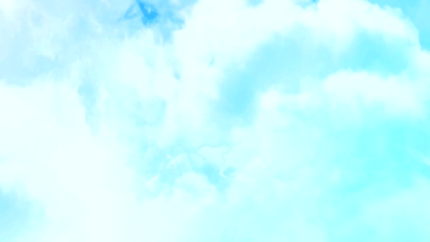 蓝色白色水彩云背景运动视频 无缝化4K超高清动画抽象背景 — 图库视频影像
