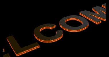 Şeffaf Arkaplanda 3D Light Typography ile Animasyona Hoşgeldiniz. Canlandırılmış Hoş Geldiniz Videosu 4K