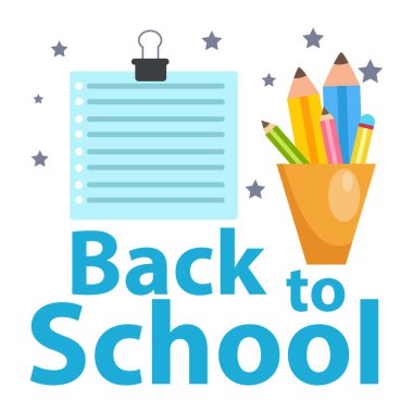 Sevimli karakterler ve okula dönüş için eğitim kavramı