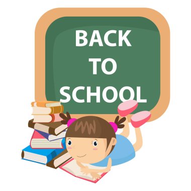 Sevimli karakterler ve okula dönüş için eğitim kavramı