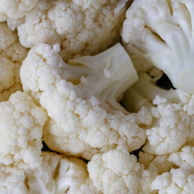 Karnabahar. Makro fotoğraf yeşil sebze brokoli. Karnabahar ve brokoli. Brokoli vitamin doludur..