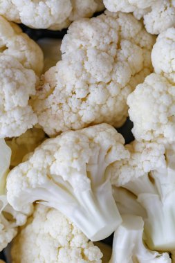 Karnabahar. Makro fotoğraf yeşil sebze brokoli. Karnabahar ve brokoli. Brokoli vitamin doludur..