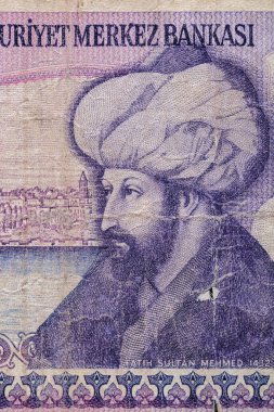 Eski kağıt banknotların antika unsurları. Bonistikler. Cumhurbaşkanı Mustafa Kemal Atatürk 1000 Lira 1970 Banknotları. Tasarım amaçlı Türk Lirası..