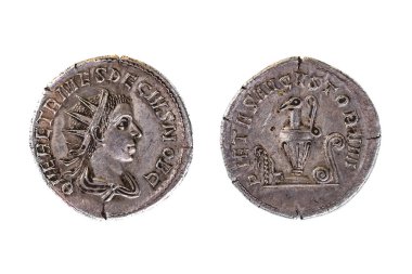 Roma İmparatoru Gordian 'ın gümüş sikkesi, MS 159-238..