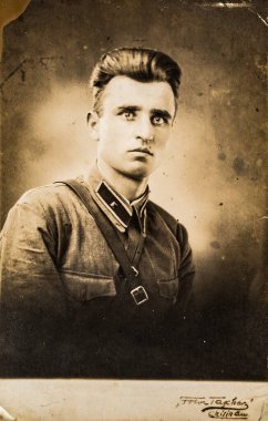 SSCB - CIRCA 1930 'ların sonu: Eski fotoğraflar 1930' ların Kızıl Ordu komandersend 'ini gösteriyor