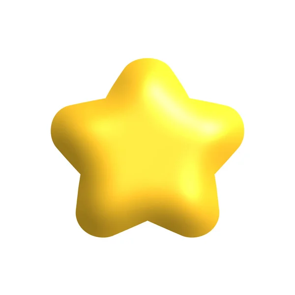 可爱的黄星3D矢量 — 图库矢量图片