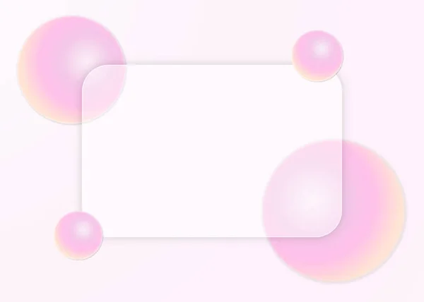 Morfismo Vidrio Rosa Esfera Colores Pastel Negocio Fondo Abstracto — Vector de stock