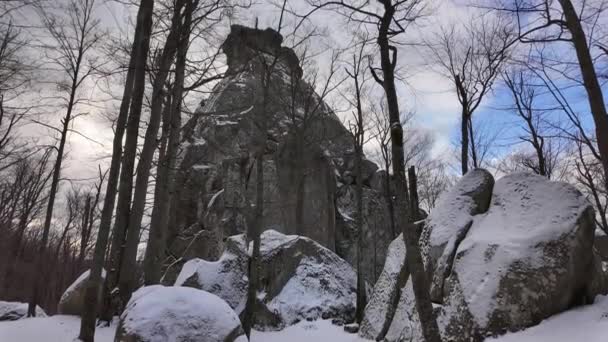 Bubnyshche Ukrayna Daki Karpatlar Daki Antik Mağara Manastırı Yüzlerce Yıllık — Stok video