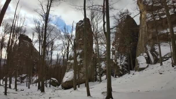 Ősi Barlang Kolostor Kárpátok Bubnyshche Ukrajna Amely Több Száz Éves — Stock videók