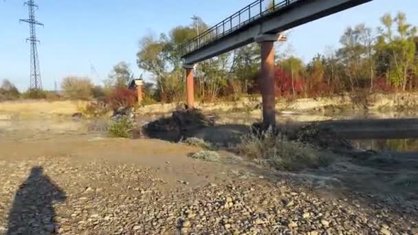 Ukraine Ivano Frankivsk Après Fortes Pluies Inondation Démoli Pont Piétonnier — Video