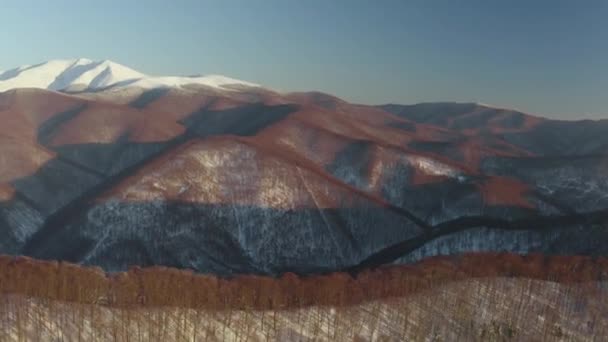Ucraina Carpazi Inverno Nevoso Transcarpazia Montagne Sono Coperte Neve Scioglie — Video Stock