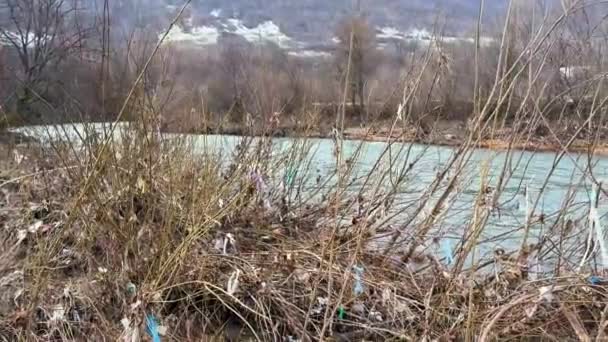 Ucrania Cárpatos Transcarpatia Graves Inundaciones Las Montañas Invierno Después Las — Vídeo de stock
