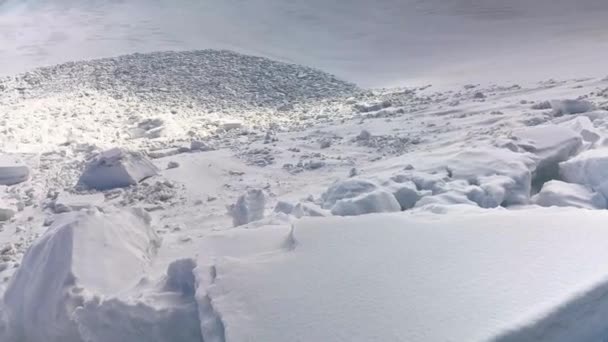Uma Poderosa Avalanche Caiu Uma Encosta Alpina Nos Cárpatos Ucranianos — Vídeo de Stock