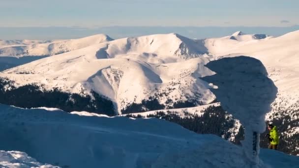 Cárpatos Ucrania Observatorio Antiguo Gran Altitud Monte Pip Ivan Black — Vídeo de stock