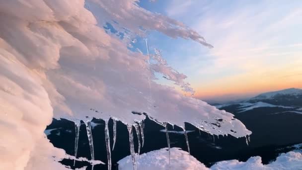 Coucher Lever Soleil Sur Crête Monténégrine Dans Les Carpates Spectacle — Video