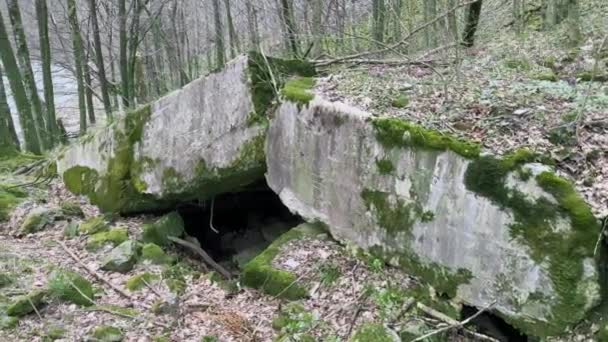 Arpad Line Bunker World War Era Defensive Position Blown Capture — Stock Video