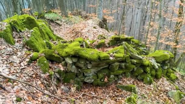 Stihkamın Kalıntıları Siperler Sığınaklar Dağın Tepesindeki Birinci Dünya Savaşı Askerleri — Stok video