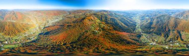 The Sokilsky ridge in the Carpathians is especially beautiful in autumn. its ancient cliffs among beech and birch forests are mesmerizing from a bird's eye view clipart