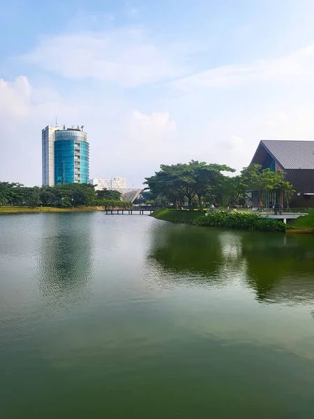 Фазаси Индонезия Марта 2023 Вид Озеро Районе Bcbd Central Business — стоковое фото