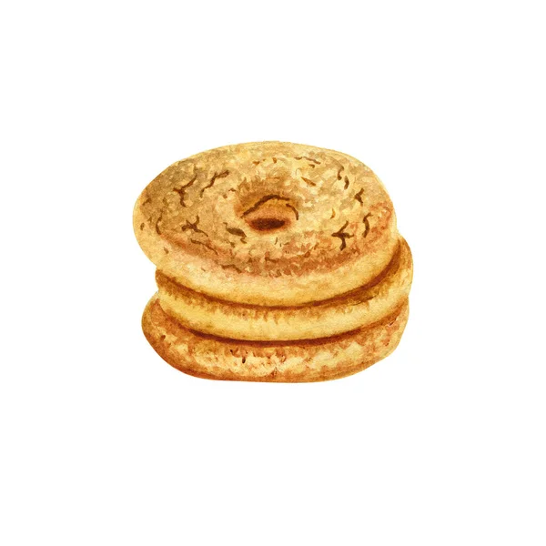 Aquarell Bäckerei Cliparts Set Von Cookies Für Café Menüs Für — Stockfoto