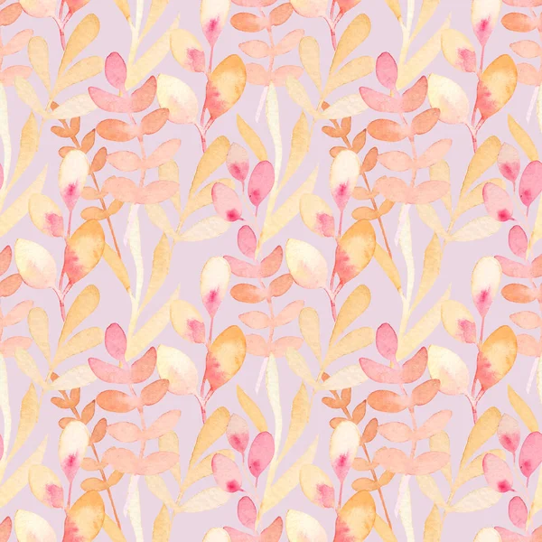 Akvarell Mönster Sömlös Med Pastell Färg Blommiga Element Blommor Och — Stockfoto