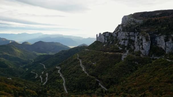 Französische Landschaft Col Rousset Blick Auf Die Höhen Des Vercors — Stockvideo