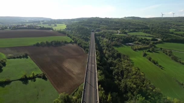 Πανοραμική Θέα Των Σιδηροδρομικών Γραμμών Για Τρένα Υψηλής Ταχύτητας Στην — Αρχείο Βίντεο