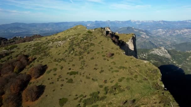 Montanha Picos Sul França Les Becs Valle Drme Diois Região — Vídeo de Stock