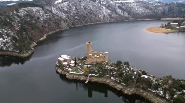 Lake Grangent - An artificially created body of water on the Loire by the Grangent Dam (Loire)