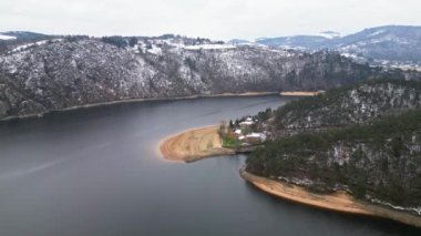 Lake Grangent - An artificially created body of water on the Loire by the Grangent Dam (Loire)