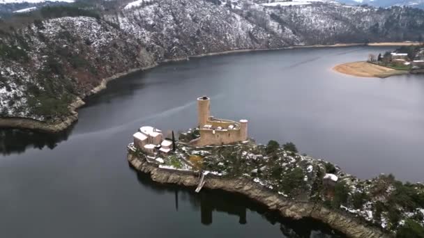 Lago Grangent Cuerpo Agua Creado Artificialmente Loira Por Presa Grangent — Vídeos de Stock