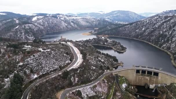 Grangent Gölü Loire Grangent Barajı Loire Barajı Tarafından Yapay Olarak — Stok video