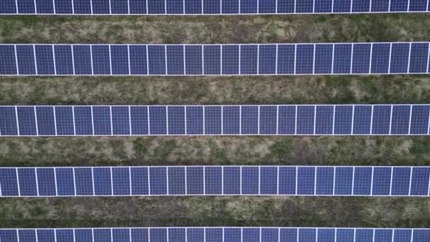 Ecology Solar Power Station Panels Fields Green Energy Sunset Landscape — Stock Video