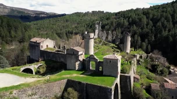 Saint Michel Boulogne Frankrike Mars 2023 Ruinerna Fästningen Chteau Boulogne — Stockvideo