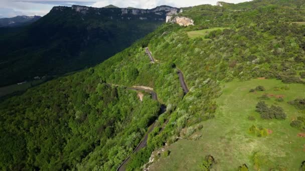 Campagne Française Vue Panoramique Sur Drone Des Coteaux Couverts Arbres — Video