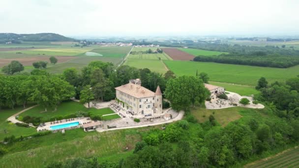 法国夏洛尔 2023年5月20日 法国南部夏洛尔 夏洛尔城堡的全景鸟瞰 — 图库视频影像