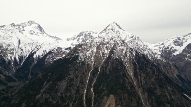 Panoramautsikt Över Omgivande Bergen Från Skidorten Les Deux Alps Franska — Stockvideo