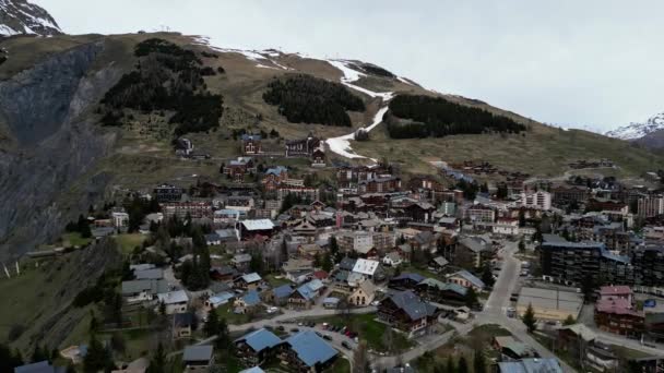 Vista Panorámica Estación Esquí Les Deux Alpes Los Alpes Franceses — Vídeo de stock