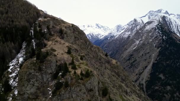 Panoramisch Uitzicht Omliggende Bergen Vanaf Skigebied Les Deux Alpen Franse — Stockvideo