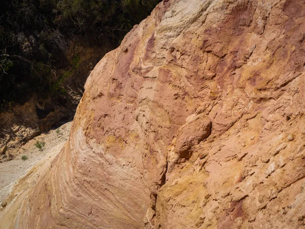 Soyut Rustrel Canyon Ocher Kayalıkları Manzarası Güney Fransa Roussillon Yakınlarında — Stok fotoğraf