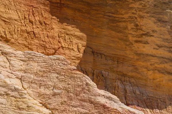 Abstrato Rustrel Canyon Ocre Falésias Paisagem Provencal Colorado Perto Roussillon — Fotografia de Stock