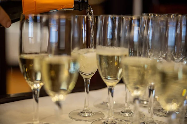 Champagne Glasses Party Holiday Celebration Concept High Quality Photo Royaltyfria Stockbilder