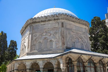 Süleyman Camii 'nden görüntü. İstanbul, Türkiye, popüler seyahat beldesi
