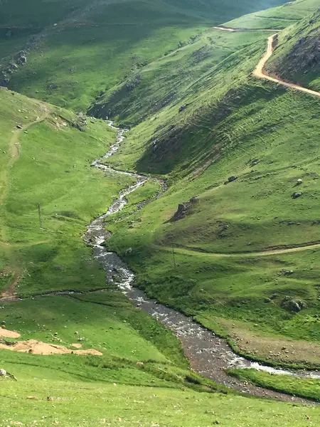 stock image Meandering Stream through Green Hills in Turkey